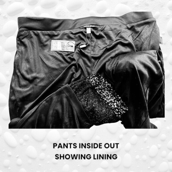 Cable & Gauge Ladies' Silver/Black Ombre Sequin Pants Pull On - XL - Picture 7 of 8